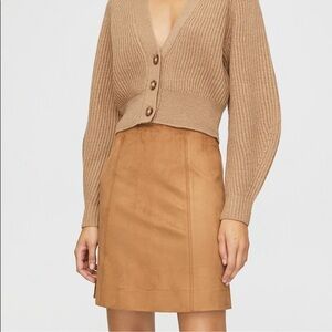 Aritzia Babaton Hopper Camel Faux Suede Skirt-sz 2